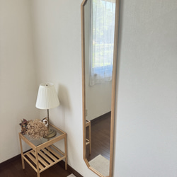 【日本製】全身鏡　八角縦長ミラー　アンティーク調ミラー 12枚目の画像