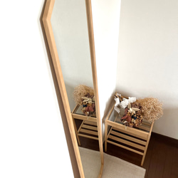 【日本製】全身鏡　八角縦長ミラー　アンティーク調ミラー 17枚目の画像