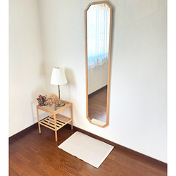 【日本製】全身鏡　八角縦長ミラー　アンティーク調ミラー 13枚目の画像