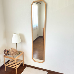 【日本製】全身鏡　八角縦長ミラー　アンティーク調ミラー 18枚目の画像