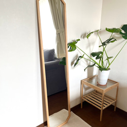 【日本製】全身鏡　八角縦長ミラー　アンティーク調ミラー 8枚目の画像