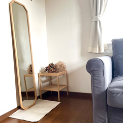 【日本製】全身鏡　八角縦長ミラー　アンティーク調ミラー 6枚目の画像