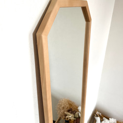【日本製】全身鏡　八角縦長ミラー　アンティーク調ミラー 15枚目の画像