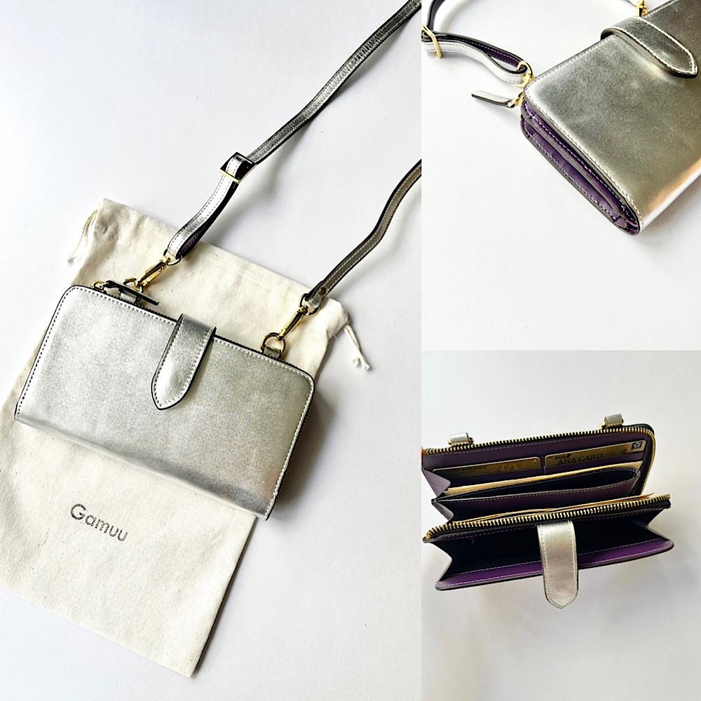 本革 　超軽量２６０グラム　お財布ショルダー スマホショルダー　バイカラーL字型財布　お財布ポシェット本革 11,680円