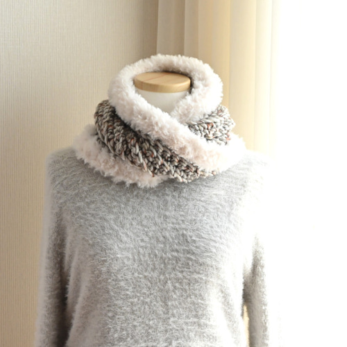 ふわふわ クロス ネックウォーマー ⛄カラフルホワイト＊ホワイト