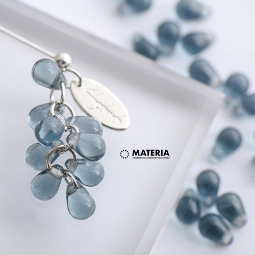 フランス ヴィンテージ　草花模様　ティアドロップ　ガラスシェード