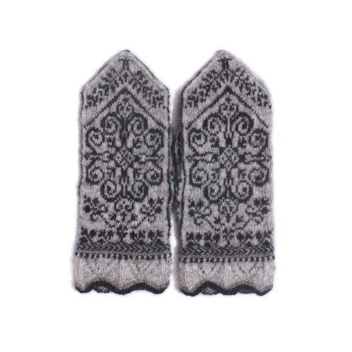 M様ご注文分/ ミトン / Selburosa(ミディアムグレー×炭色) 手袋  