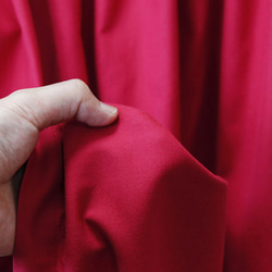 コットンビエラ ギャザースカート（ 紅色 ）ロング マキシ ポケット べにいろ 赤 レッド 4枚目の画像