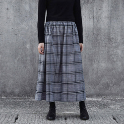 上品で大人な色合い タータンチェック ギャザースカート（グレン