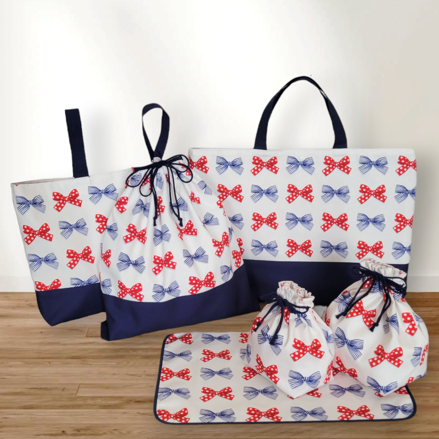 リネア あじさい柄♡レッスンバッグ 入園入学6点セット 女の子 上品　シンプル リネア あじさい柄♡レッスンバッグ 入園入学6点セット 女の子