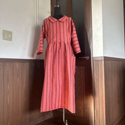 着物リメイク 絣レトロワンピース ワンピース 夢想庵 通販 16559955