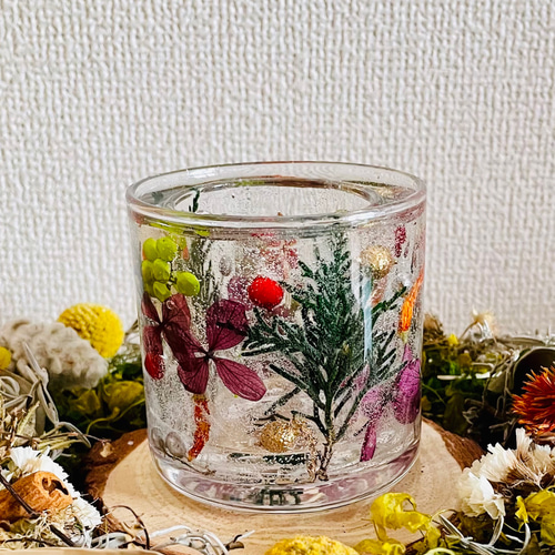 セール中♪ボタニカルジェルキャンドルホルダー＊クリスマスキャンドル