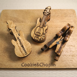 【楽器】ミュージックマン 木製クリップ　単品販売　エレキベース 2枚目の画像