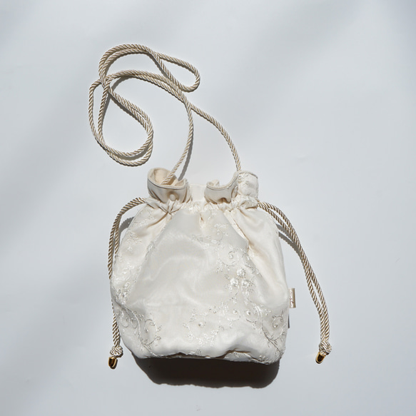 夢見るホワイトレディー『巾着ショルダーバッグ』, 巾着 ハンドバッグ  振袖 袴 ショルダーバッグ 6枚目の画像