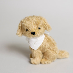 【いぬのぬいぐるみ】白いスカーフの子犬 4枚目の画像