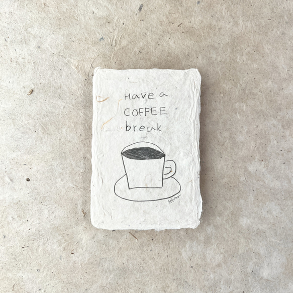 【コーヒー好きさんに♪】気持ち伝える土佐和紙。素朴でかわいい土佐楮カード ーコーヒー 2枚目の画像