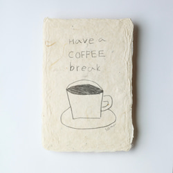 【コーヒー好きさんに♪】気持ち伝える土佐和紙。素朴でかわいい土佐楮カード ーコーヒー 1枚目の画像