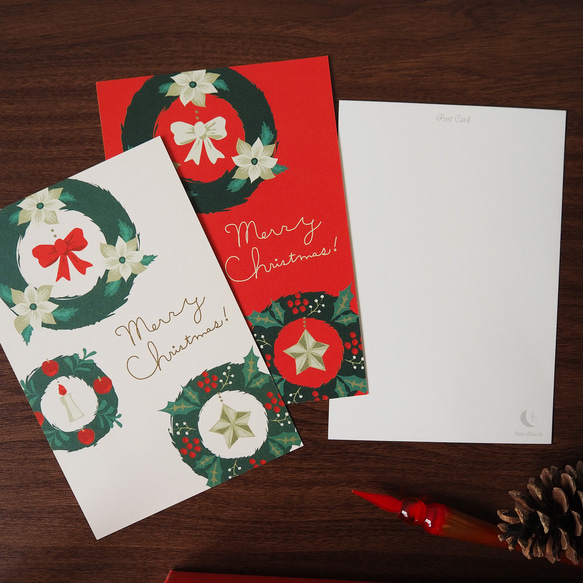ポストカード：クリスマスリース（P-48） 3枚目の画像