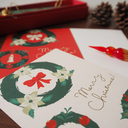 ポストカード：クリスマスリース（P-48） 4枚目の画像