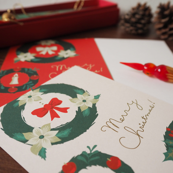 ポストカード：クリスマスリース（P-48） 4枚目の画像