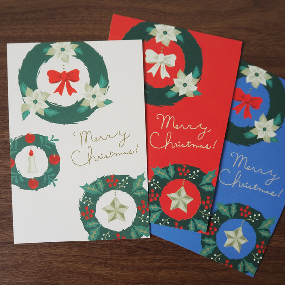 ポストカード：クリスマスリース（P-48） 2枚目の画像