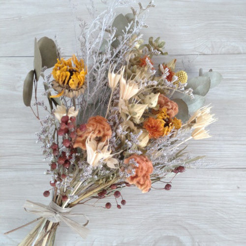 ビタミンカラーのドライフラワースワッグ スワッグ lea pua 通販  