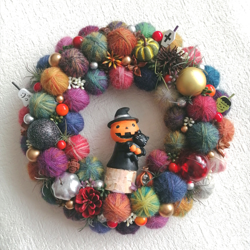 ハロウィンリース インテリア ハンドメイド 三日月リース