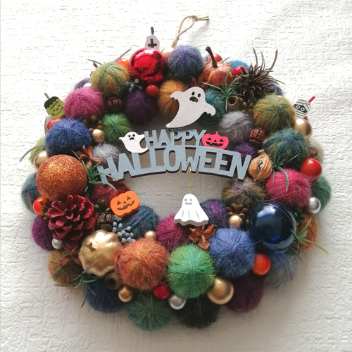 クリスマスリース　ハロウィンリース　ワイン　コットン クリスマスリース ハロウィンリース ワイン コットン