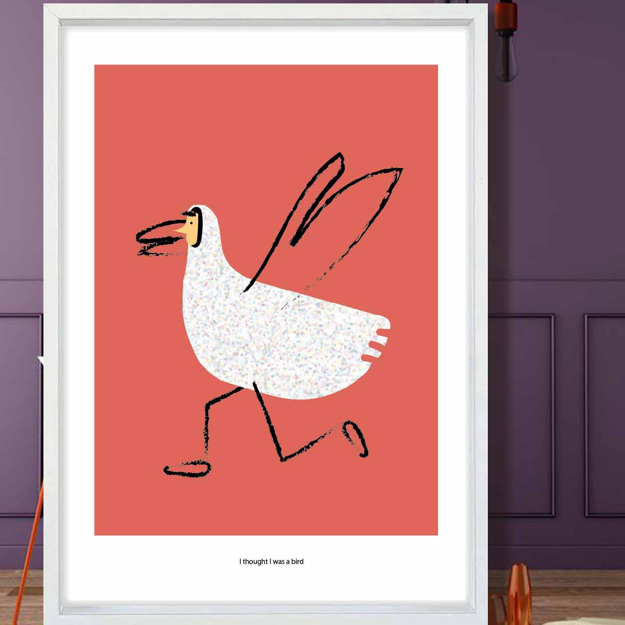 鳥になったつもり　鳥　イラスト　ポスター　A4 A3 A2 A1　アートポスター　アート/sei検索新着順　1943 4,620円