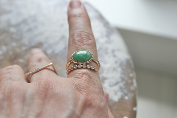 K10[インペリアルjadeite]翡翠ring 3枚目の画像