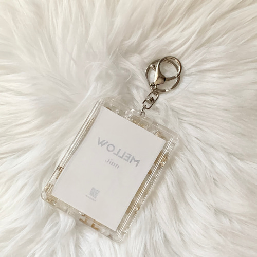 B8フォトキーホルダー】フォトケース 硬質ケース 透明/クリア/ゴールド