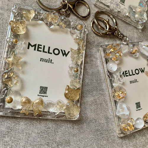 B8フォトキーホルダー】フォトケース 硬質ケース 透明/クリア/ゴールド