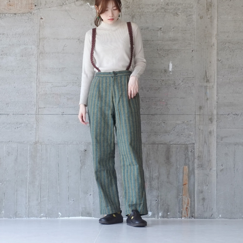 サスペンダー取り外し可◎オリジナルストライプ柄サスペンダー
