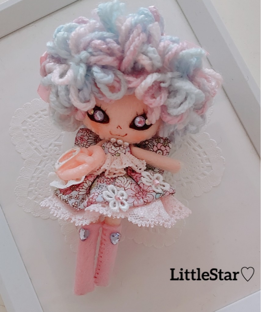 パステル♡ドール♡ドールチャーム♡ハンドメイド♡人形♡フェルト