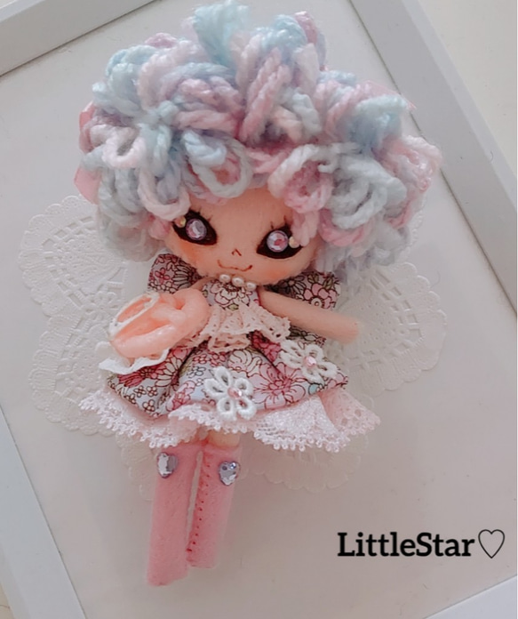 パステルDoll♡ドール♡ドールチャーム♡ハンドメイド♡人形♡フェルト 1枚目の画像