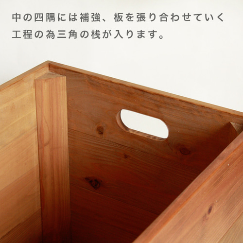 ストレージウッドボックス /L 持ち手穴付 オプション/蓋