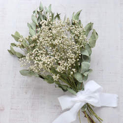 専用Wedding&Interior＊くすみ系白グリーンドライフラワーブーケ 感謝sale＊Wedding&Interior bouquet＊くすみ系白グリーン