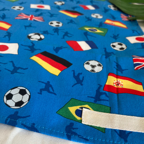 オーダーOK】入園入学大きいランチョンマット40×60☆サッカー国旗