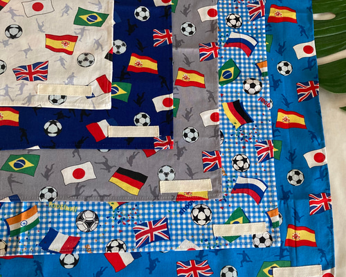 オーダー　サッカー　青　白　給食袋　ランチョンマット　体操着袋　レッスンバッグ 6156ff32edfeb63e971a78d94b6f33