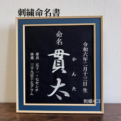 沖縄からお届け‼︎】命名書 刺繍 本格刺繍 色紙サイズ 雑貨