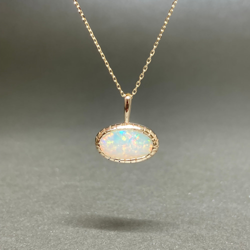 超豪華ギラギラ遊色 天然オパール ネックレストップ  silver925 K10☆天然オパールネックレス☆オーストラリア産原石から磨いた
