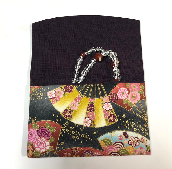 慶弔両用袱紗◆扇と金桜　セミハード 8枚目の画像