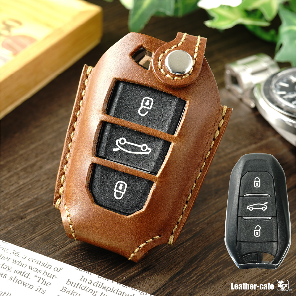 プジョー シトロエン DS用 スマートキーレザーケース キーカバー 本革【peugeot-a】