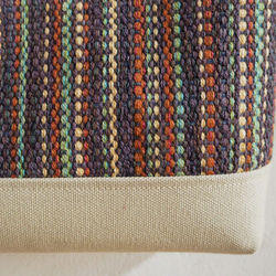 秋季多條紋手工編織布手拿包（棕色） 第4張的照片