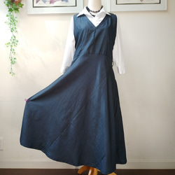 着物リメイク　ノースリーブワンピース 着物リメイクワンピース/サイズM・L〜LL/Vネックノースリーブ
