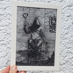 【愛とお金 切り絵黒 フレーム付き】バンクシーステンシルアート調 5枚目の画像