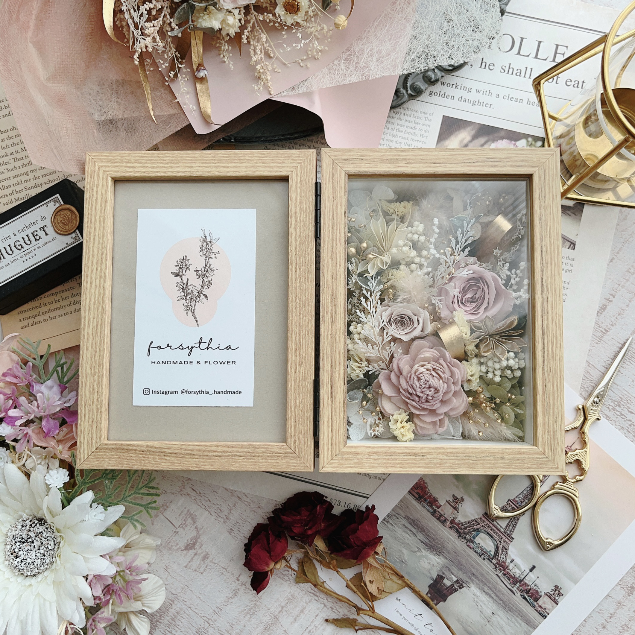 フォトフレーム ピンク クラシカル ローズ