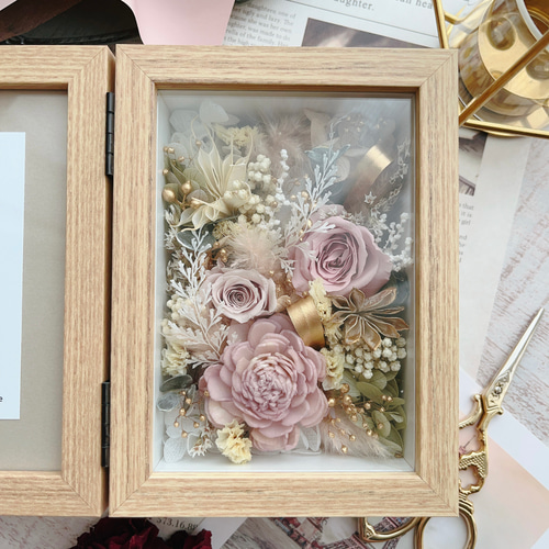 ニュアンスカラー】ピンクゴールドフォトフレーム フォトフレーム