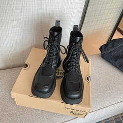 23 秋季女式真皮帆布鞋輕便厚底鞋舒適馬丁靴 22.5 厘米-24.5 厘米 #839 黑色 ⭐ 免費送貨 ⭐ 第9張的照片