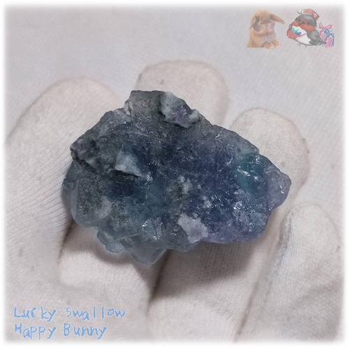 希少特殊カラー ブルーフローライト 青蛍石 No.5985 天然石 幸運の